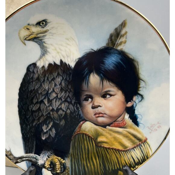 Plate Hamilton Collection Vague Shadows Series Brave & Free 1st Issue #4530T - Picture 3 of 5